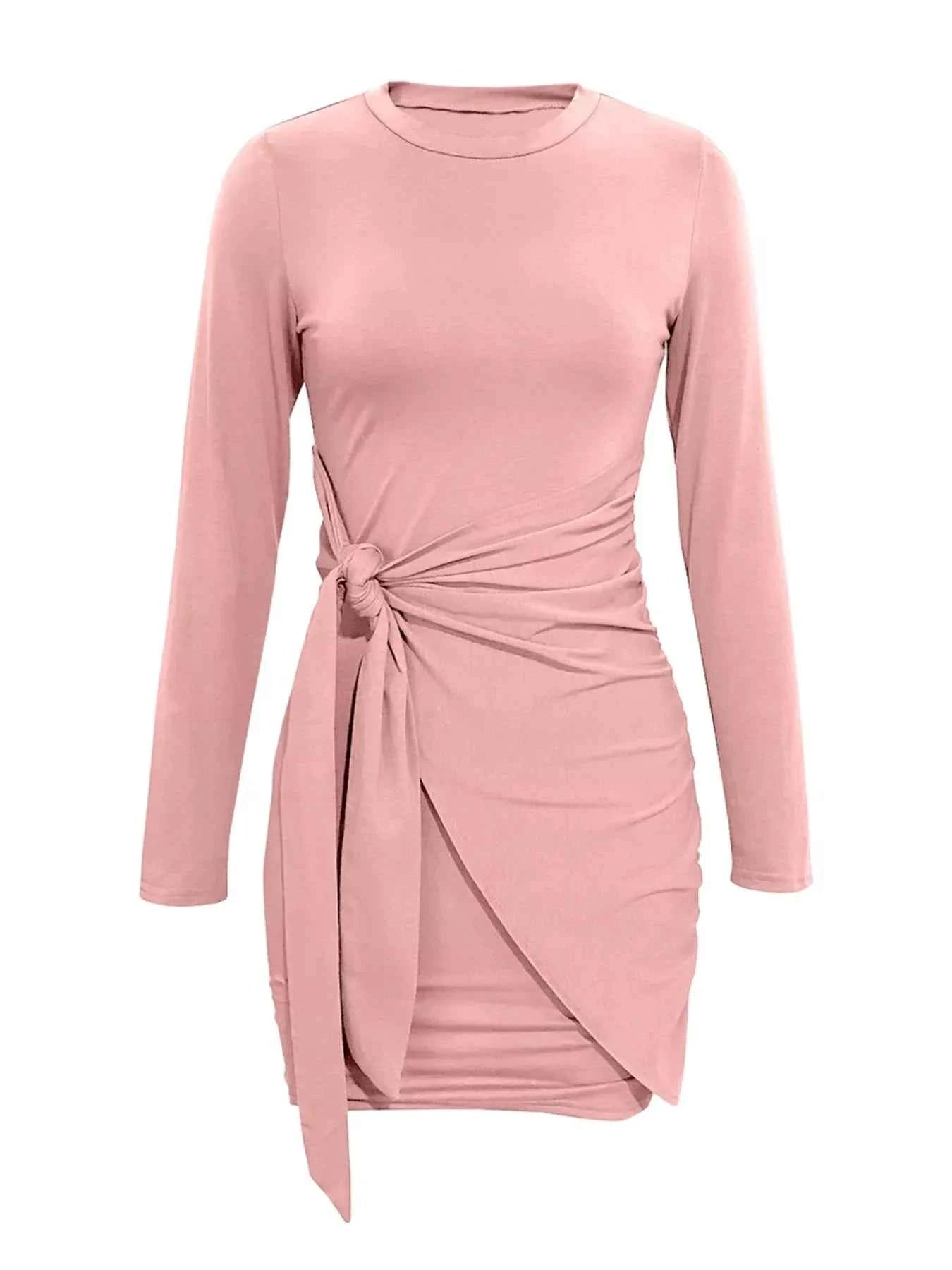 Round Neck Long Sleeve : Bodycon Dress