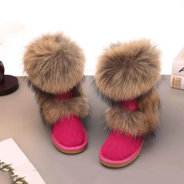 Woman Fashion Fox Fur Snow Boots ꫀꪶꫀᧁꪖꪀᥴꫀ꠸ᠻꪗ~ 𝔈𝔪𝔟𝔯𝔞𝔠𝔢 𝔈𝔩𝔢𝔤𝔞𝔫𝔠𝔢