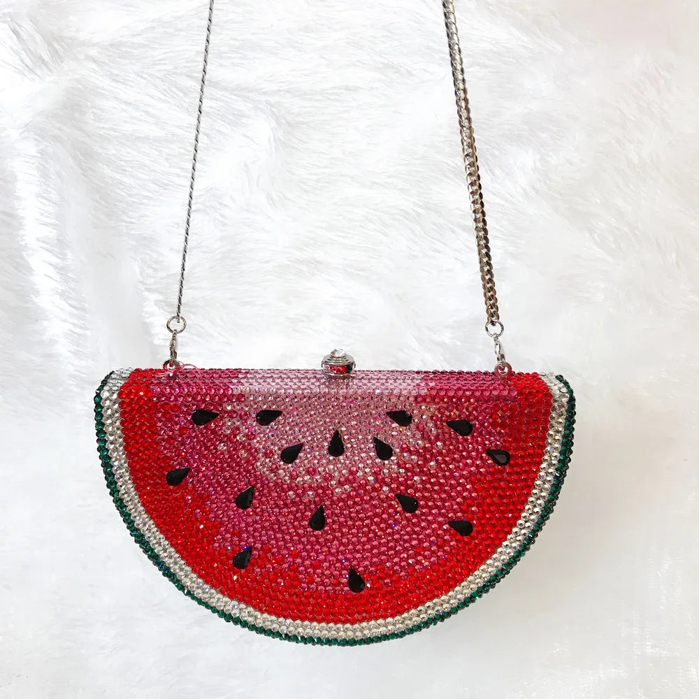Watermelon Crystal Diamond Evening Handbag ꫀꪶꫀᧁꪖꪀᥴꫀ꠸ᠻꪗ~ 𝔈𝔪𝔟𝔯𝔞𝔠𝔢 𝔈𝔩𝔢𝔤𝔞𝔫𝔠𝔢
