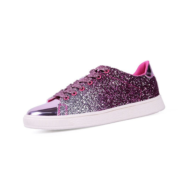 Women Casual Flat Lace-Up Bling Glitter Fashion Shoesa ꫀꪶꫀᧁꪖꪀᥴꫀ꠸ᠻꪗ~ 𝔈𝔪𝔟𝔯𝔞𝔠𝔢 𝔈𝔩𝔢𝔤𝔞𝔫𝔠𝔢