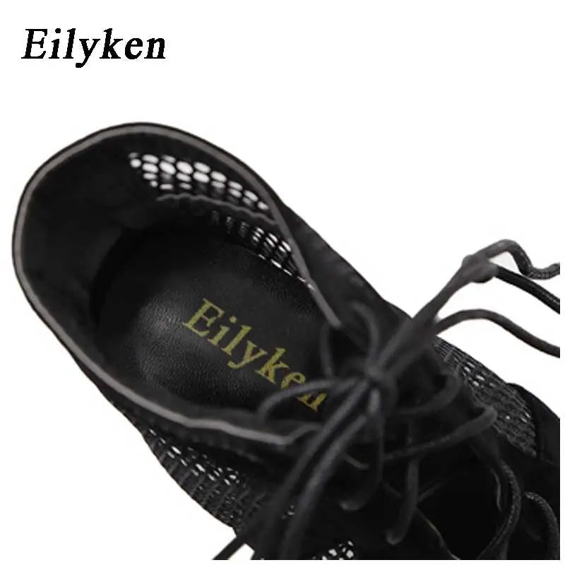 Fashion Black Net Fabric Cross-Tied High Heels ꫀꪶꫀᧁꪖꪀᥴꫀ꠸ᠻꪗ~ 𝔈𝔪𝔟𝔯𝔞𝔠𝔢 𝔈𝔩𝔢𝔤𝔞𝔫𝔠𝔢