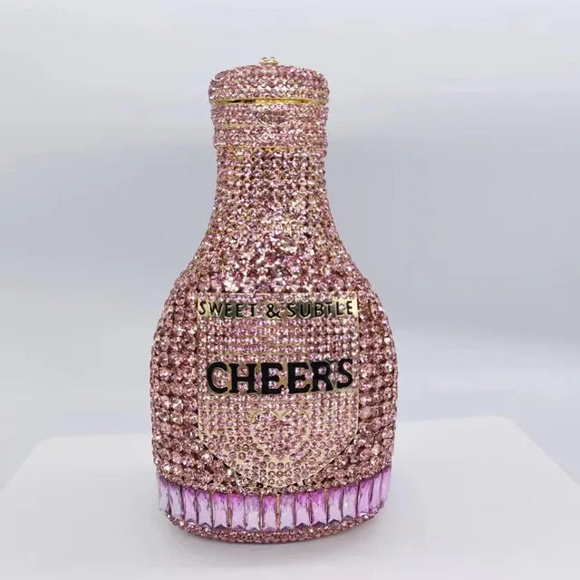 Women Diamond Bottle Crystal Clutch Bag ꫀꪶꫀᧁꪖꪀᥴꫀ꠸ᠻꪗ~ 𝔈𝔪𝔟𝔯𝔞𝔠𝔢 𝔈𝔩𝔢𝔤𝔞𝔫𝔠𝔢