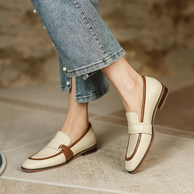 Women Genuine Square Toe Leather Loafers ꫀꪶꫀᧁꪖꪀᥴꫀ꠸ᠻꪗ~ 𝔈𝔪𝔟𝔯𝔞𝔠𝔢 𝔈𝔩𝔢𝔤𝔞𝔫𝔠𝔢