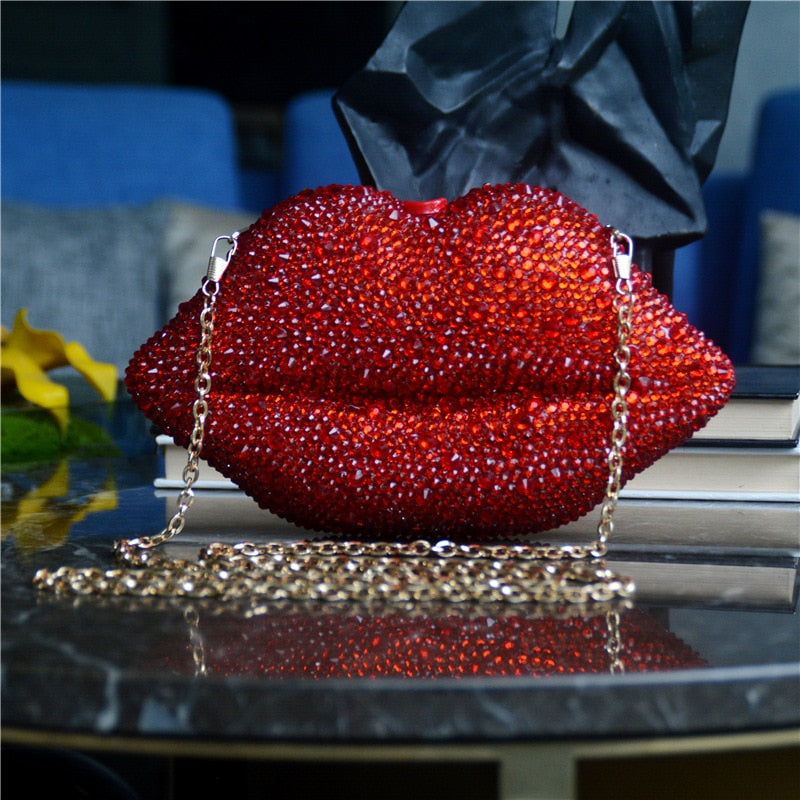 Luxury Red Lip Handmade Diamond Evening Handbag ꫀꪶꫀᧁꪖꪀᥴꫀ꠸ᠻꪗ~ 𝔈𝔪𝔟𝔯𝔞𝔠𝔢 𝔈𝔩𝔢𝔤𝔞𝔫𝔠𝔢