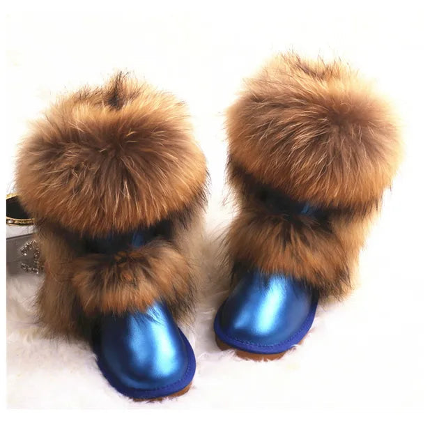 Woman Fashion Fox Fur Snow Boots ꫀꪶꫀᧁꪖꪀᥴꫀ꠸ᠻꪗ~ 𝔈𝔪𝔟𝔯𝔞𝔠𝔢 𝔈𝔩𝔢𝔤𝔞𝔫𝔠𝔢