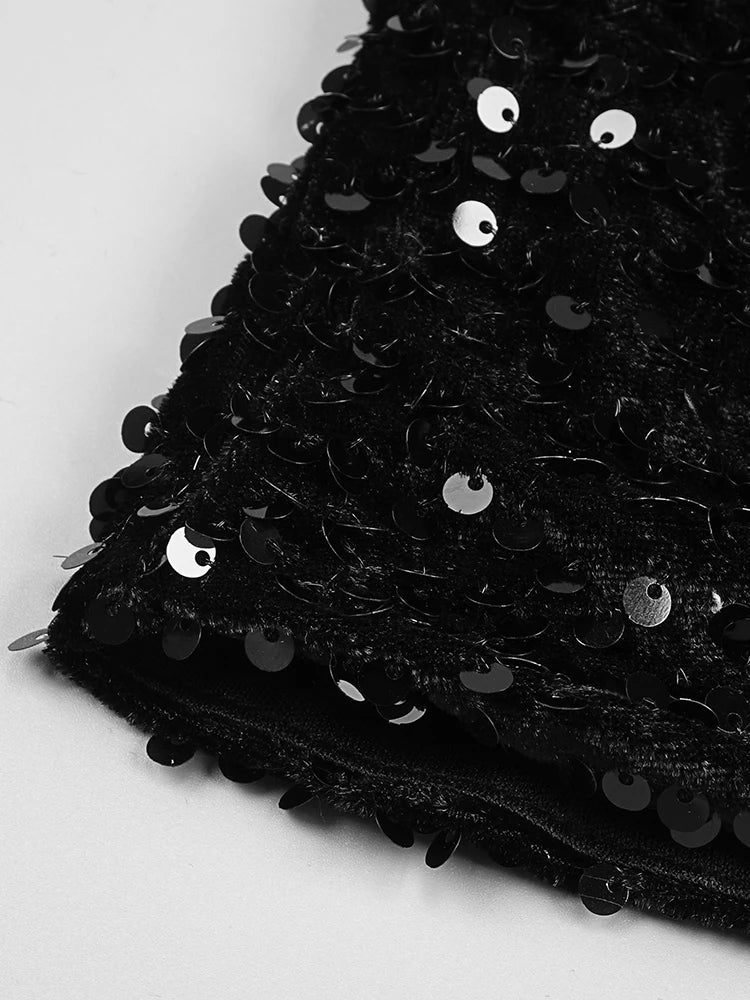 Woman Sequins Velvet Mini Dress ꫀꪶꫀᧁꪖꪀᥴꫀ꠸ᠻꪗ~ 𝔈𝔪𝔟𝔯𝔞𝔠𝔢 𝔈𝔩𝔢𝔤𝔞𝔫𝔠𝔢