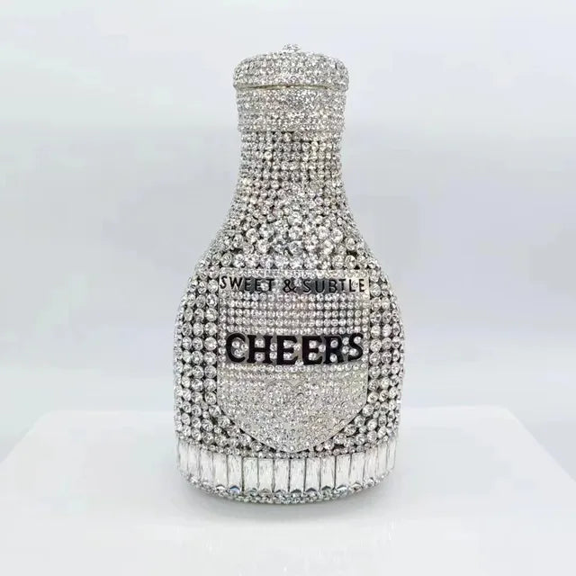 Women Diamond Bottle Crystal Clutch Bag ꫀꪶꫀᧁꪖꪀᥴꫀ꠸ᠻꪗ~ 𝔈𝔪𝔟𝔯𝔞𝔠𝔢 𝔈𝔩𝔢𝔤𝔞𝔫𝔠𝔢