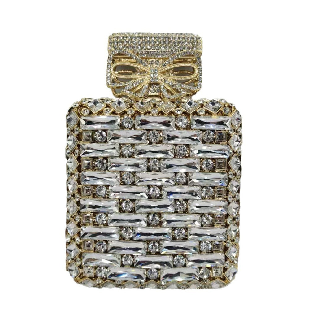 Perfume Leather Bottle With Diamonds Handbag