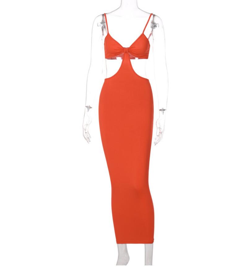 Women's Sexy Backless Straps Long Dress