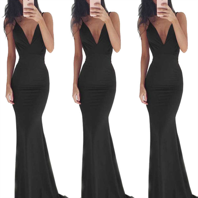 Women's Milk Silk Sling Sexy Backless Dress