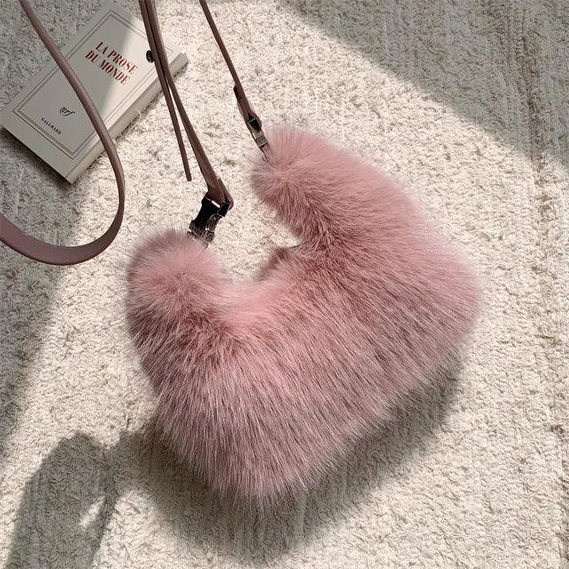 Luxury Faux Fur Ladies Shoulder Bags Soft Plush Female Evening Clutch Purse Handbags Women's Small Tote Fluffy Crossbody Bag eprolo