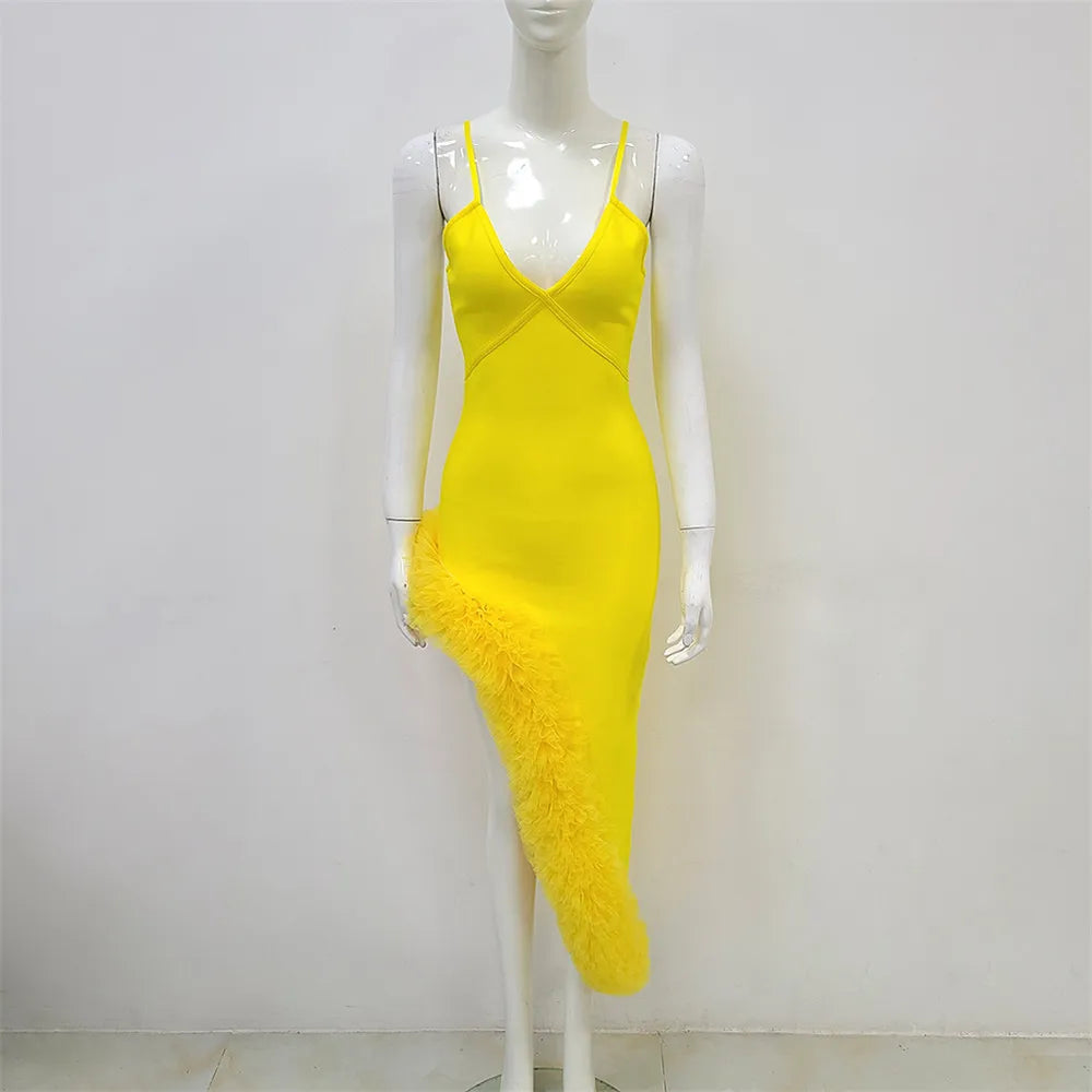 Women Spaghetti Strap Bandage Dress