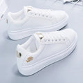 Women Casual Shoes New Spring Fashion Embroidered White Breathable Flower Lace-Up Sneakers White Tenis Feminino Flat  Zapatillas eprolo