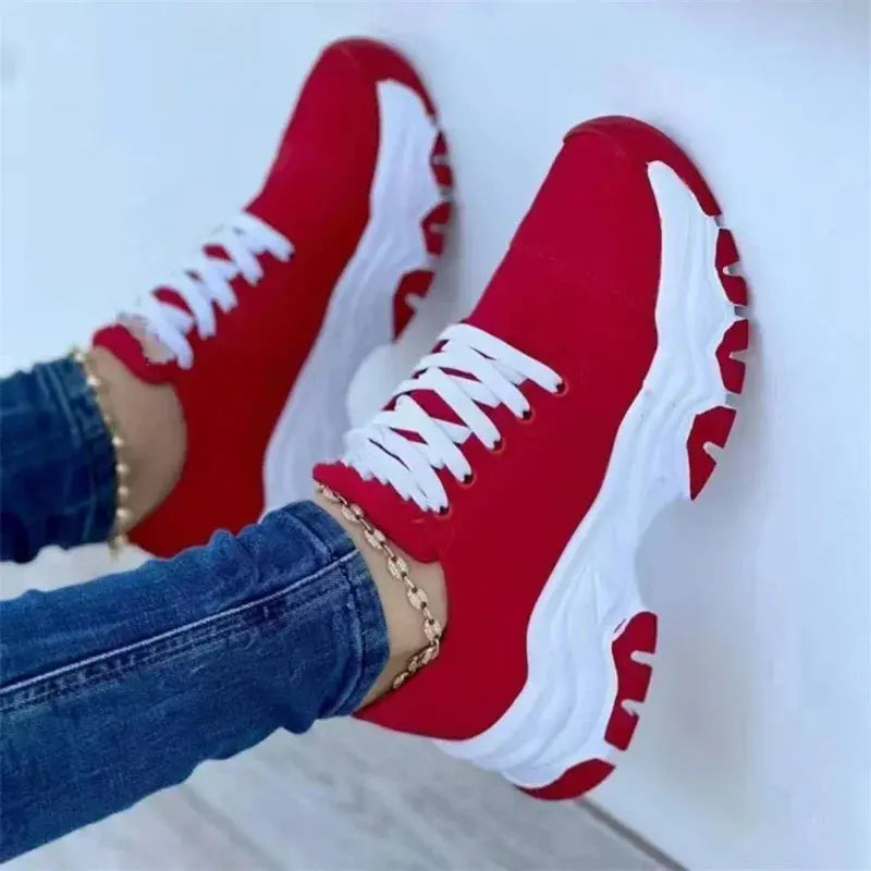 Women Sneakers Fashion Platform Lace Up Casual Sports Shoes Comfortable Running Ladies Vulcanized Shoes Female Footwear eprolo