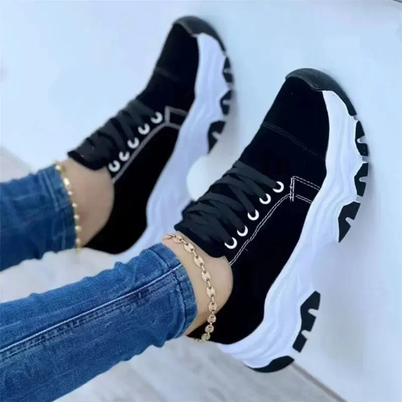 Women Sneakers Fashion Platform Lace Up Casual Sports Shoes Comfortable Running Ladies Vulcanized Shoes Female Footwear eprolo