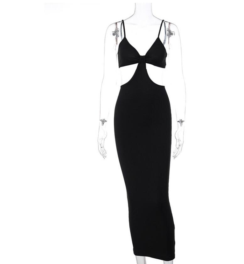 Women's Sexy Backless Straps Long Dress