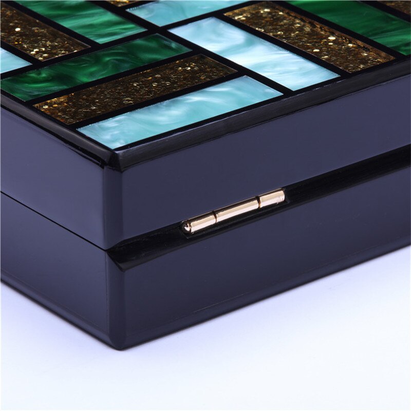 Acrylic Green Gold Luxury Square Handbag ꫀꪶꫀᧁꪖꪀᥴꫀ꠸ᠻꪗ~ 𝔈𝔪𝔟𝔯𝔞𝔠𝔢 𝔈𝔩𝔢𝔤𝔞𝔫𝔠𝔢