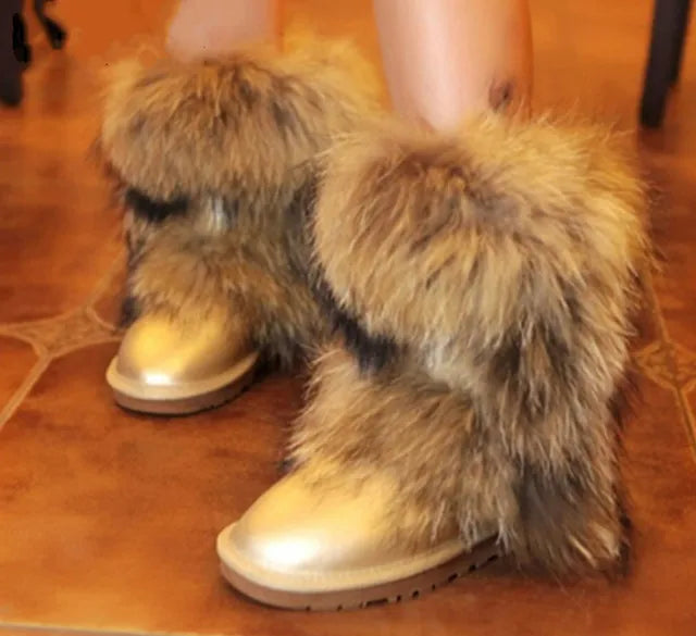 Woman Fashion Fox Fur Snow Boots ꫀꪶꫀᧁꪖꪀᥴꫀ꠸ᠻꪗ~ 𝔈𝔪𝔟𝔯𝔞𝔠𝔢 𝔈𝔩𝔢𝔤𝔞𝔫𝔠𝔢