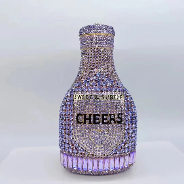 Women Diamond Bottle Crystal Clutch Bag ꫀꪶꫀᧁꪖꪀᥴꫀ꠸ᠻꪗ~ 𝔈𝔪𝔟𝔯𝔞𝔠𝔢 𝔈𝔩𝔢𝔤𝔞𝔫𝔠𝔢