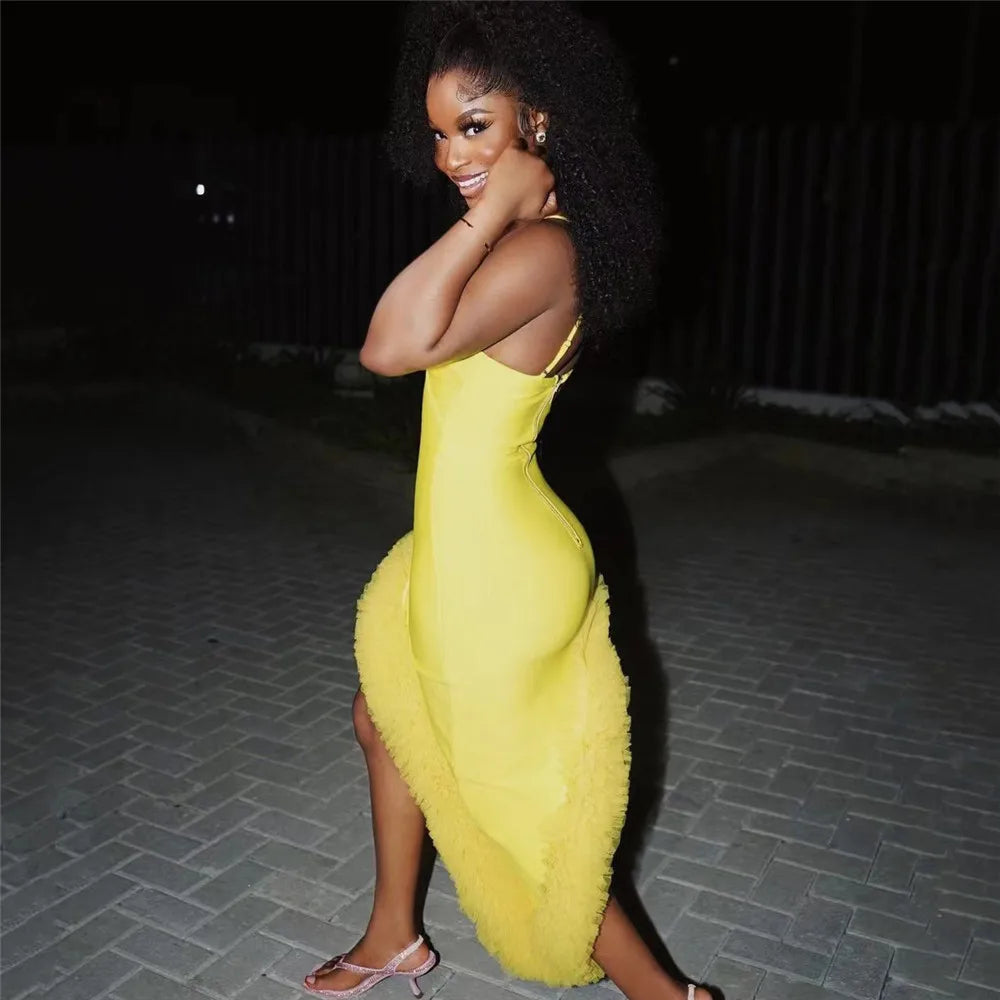 Women Spaghetti Strap Bandage Dress
