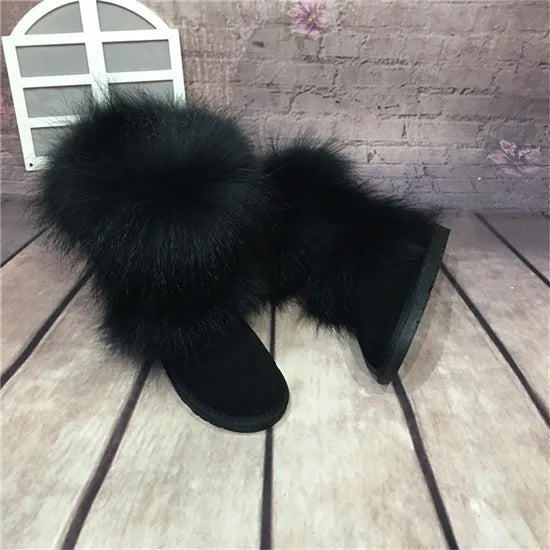 Woman Fashion Fox Fur Snow Boots ꫀꪶꫀᧁꪖꪀᥴꫀ꠸ᠻꪗ~ 𝔈𝔪𝔟𝔯𝔞𝔠𝔢 𝔈𝔩𝔢𝔤𝔞𝔫𝔠𝔢