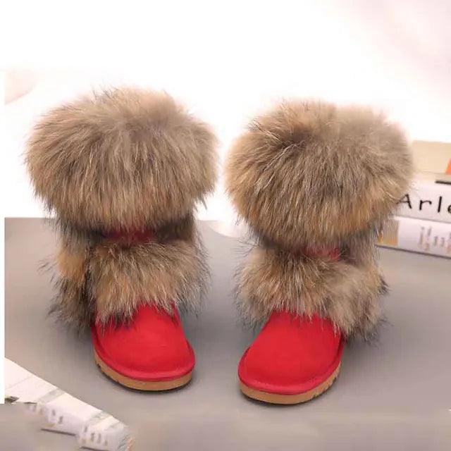 Woman Fashion Fox Fur Snow Boots ꫀꪶꫀᧁꪖꪀᥴꫀ꠸ᠻꪗ~ 𝔈𝔪𝔟𝔯𝔞𝔠𝔢 𝔈𝔩𝔢𝔤𝔞𝔫𝔠𝔢