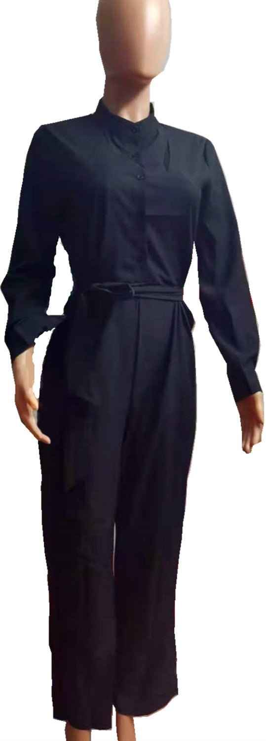 Printed Leopard Long Sleeve Jumpsuits For Plus Size Woman