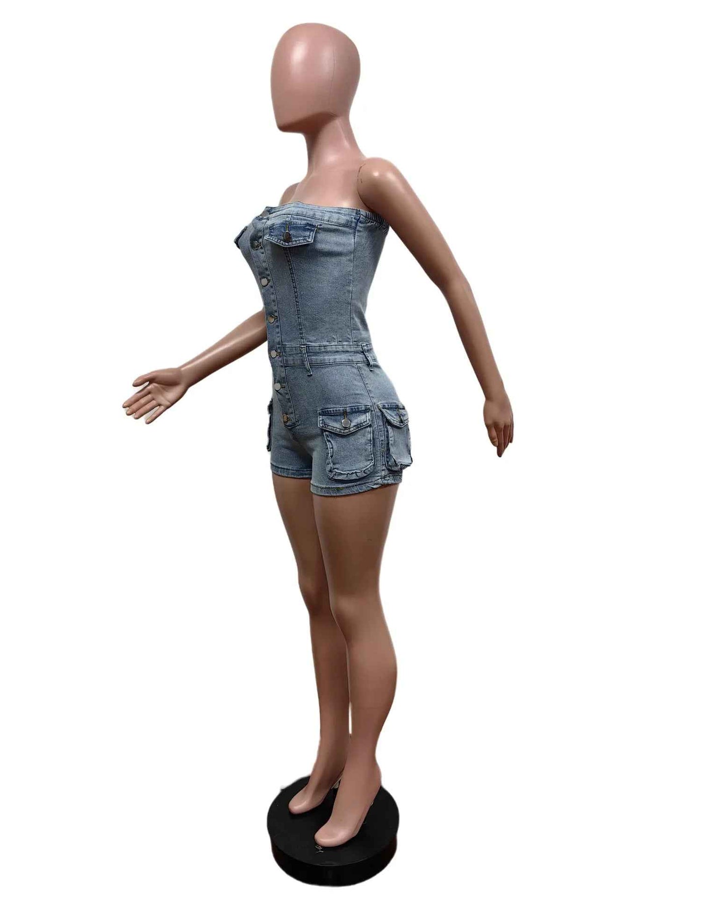 Stretchy Cotton Spandex Denim Jumpsuits