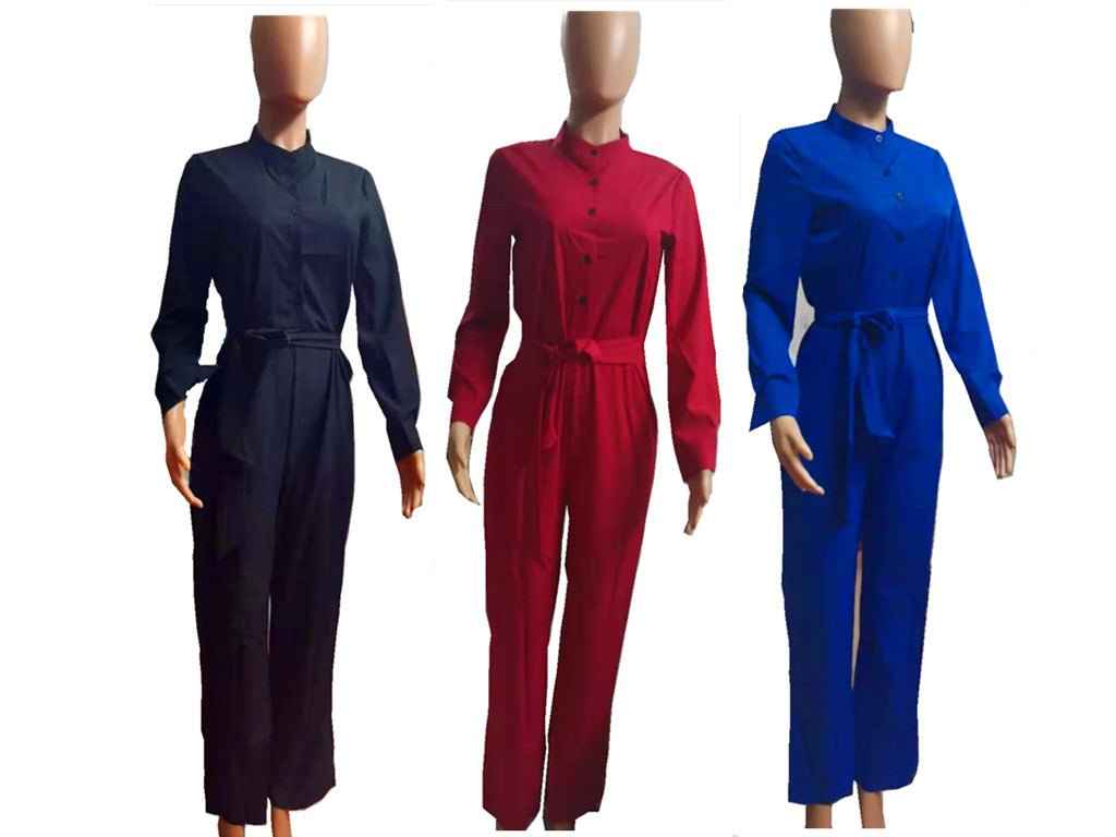 Printed Leopard Long Sleeve Jumpsuits For Plus Size Woman