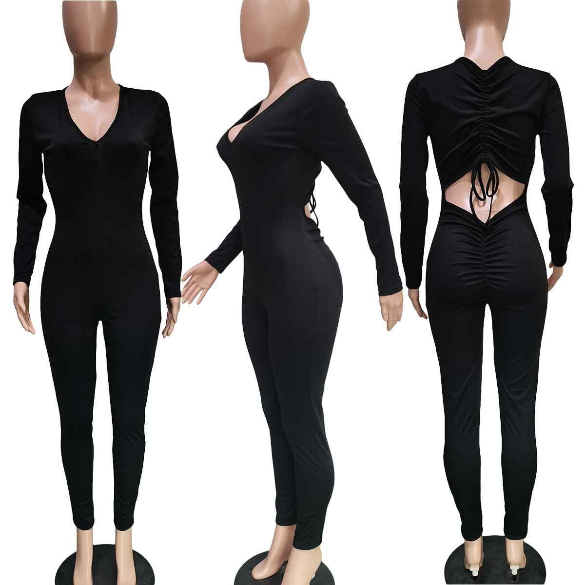 Women Back Retractable Jumpsuit