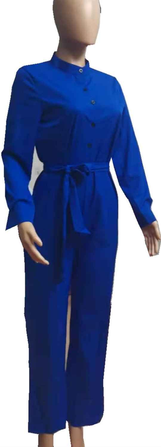 Printed Leopard Long Sleeve Jumpsuits For Plus Size Woman