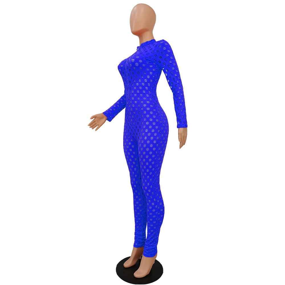 Casual Sexy Mesh Streetwear Jumpsuits