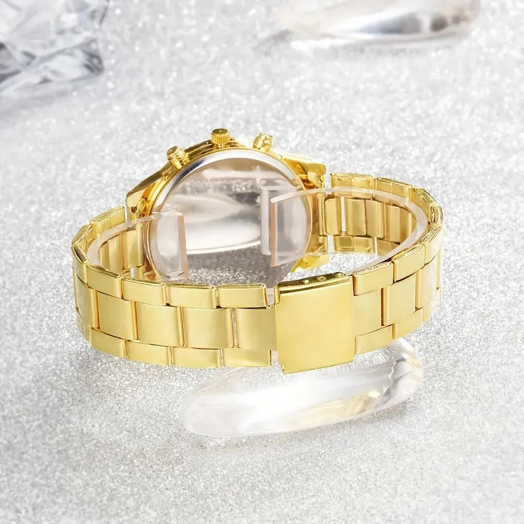 Women’s Luxury Gold Watch Jewelry Set (5PCS)
