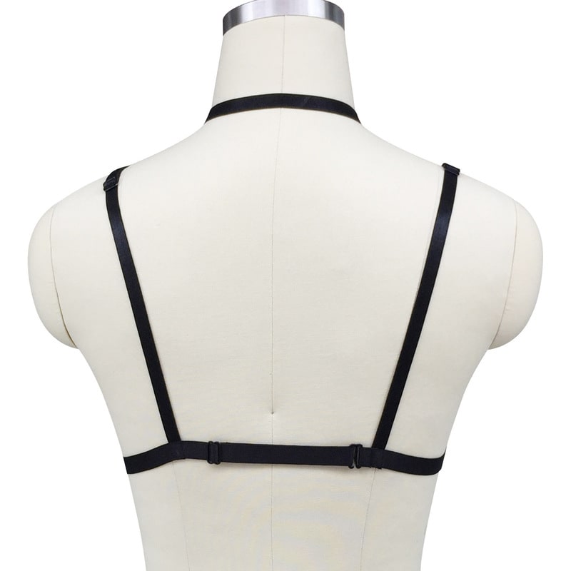 Sexy Halter Strappy Cage Bralette Back View