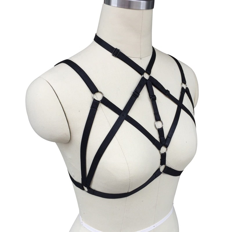 Sexy Halter Strappy Cage Bralette Right View