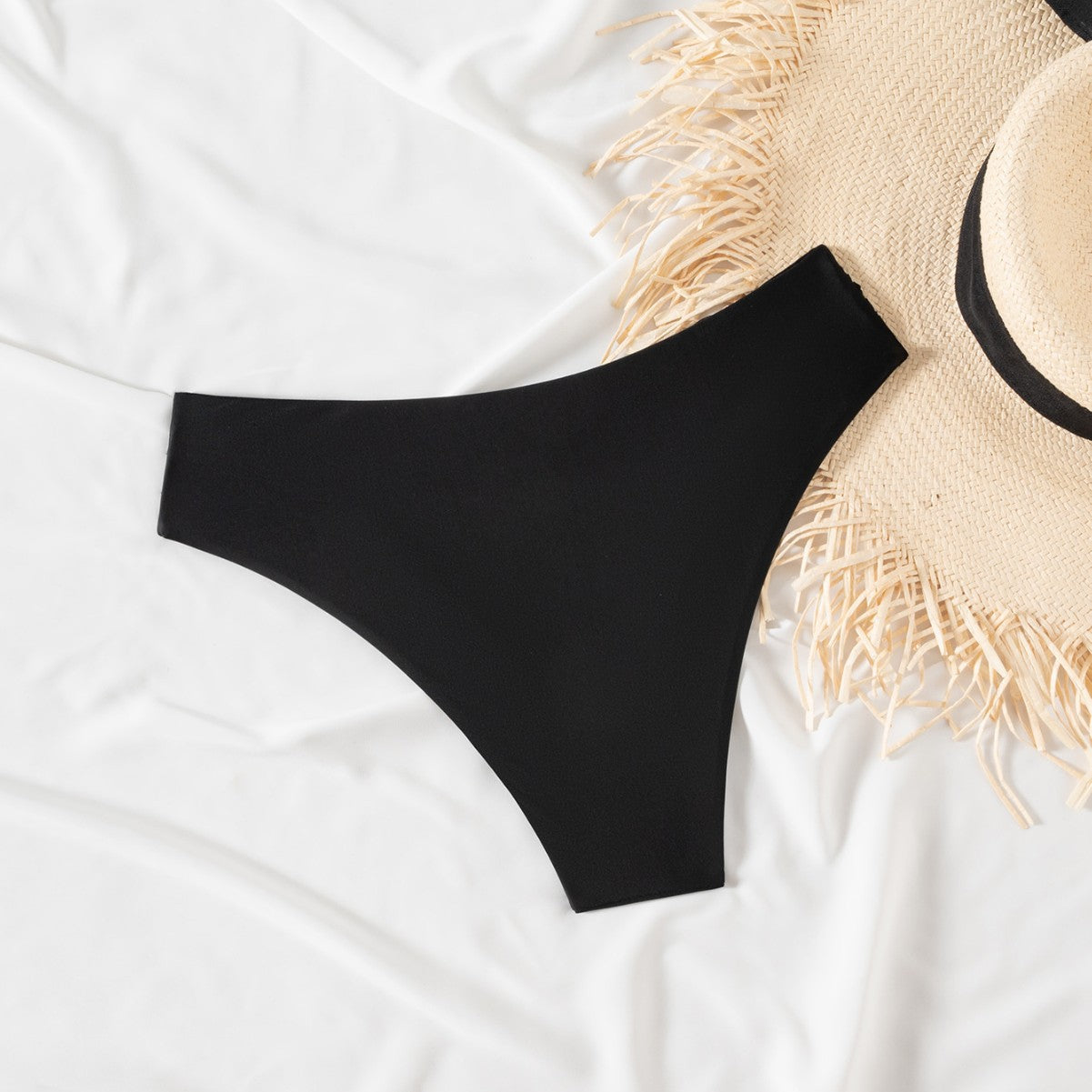 Solid Color Sexy Bikini For Women, Pleated, Low Waist, The Bronx, BYMANYC New York.-3