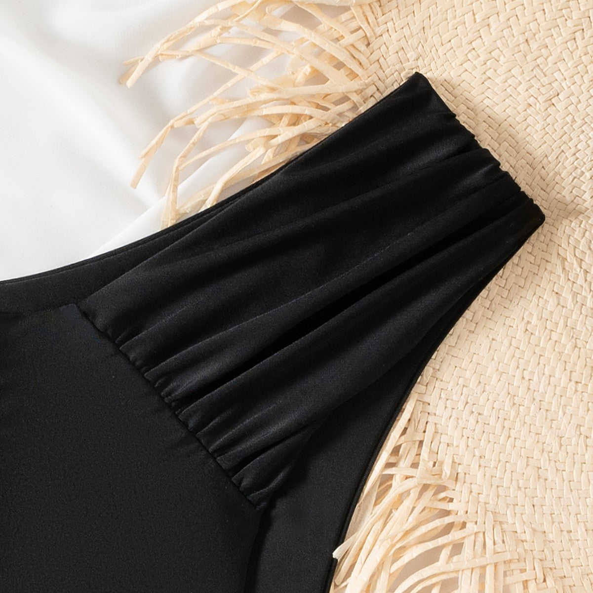 Solid Color Sexy Bikini For Women, Pleated, Low Waist, The Bronx, BYMANYC New York.-4