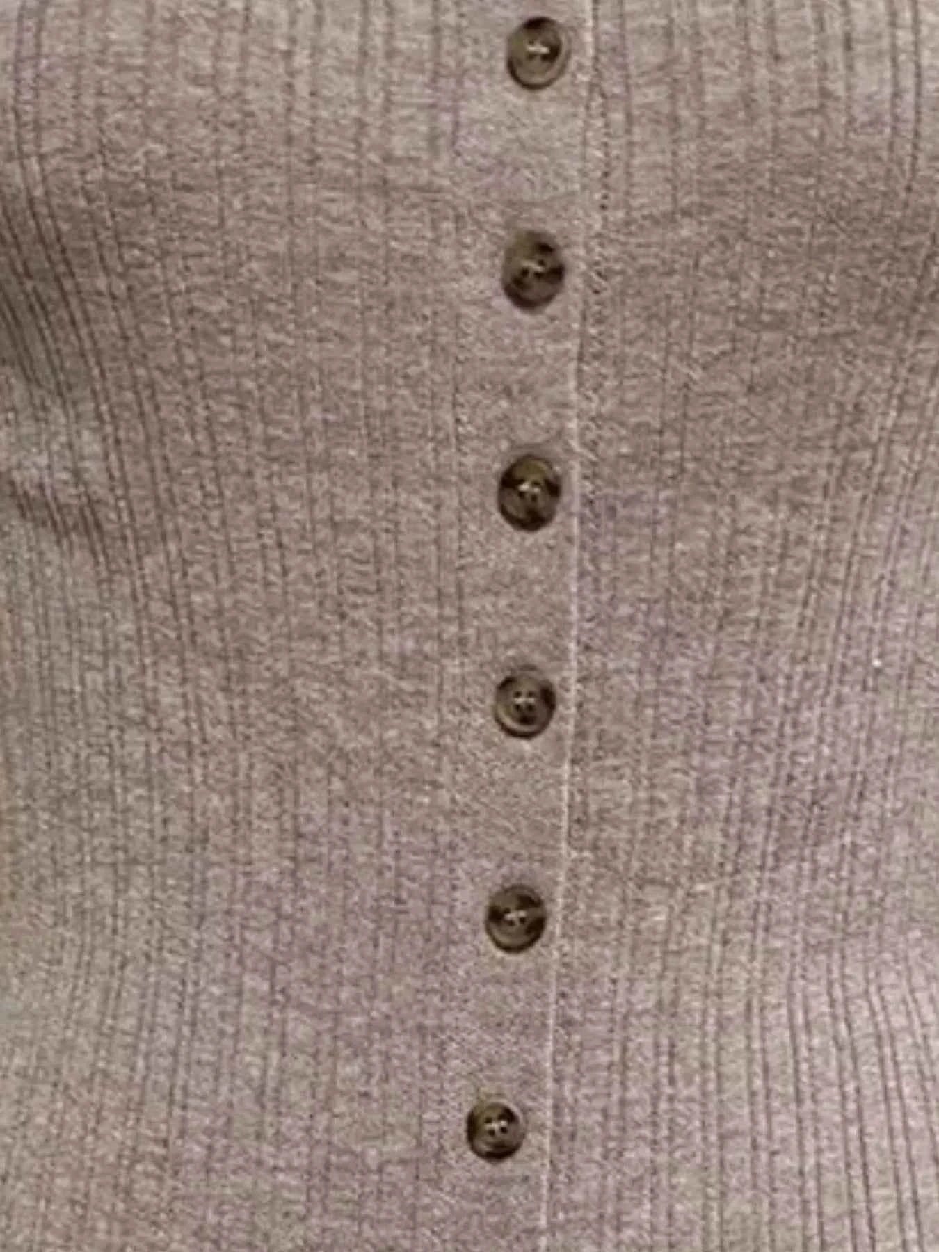 Stylish Ribbed Button-Front : Bodycon Dress