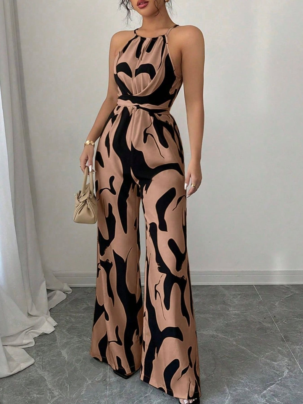 Abstract Print Sleeveless Wide Leg Jumpsuit - ꫀꪶꫀᧁꪖꪀᥴꫀ꠸ᠻꪗ~ 𝔈𝔪𝔟𝔯𝔞𝔠𝔢 𝔈𝔩𝔢𝔤𝔞𝔫𝔠𝔢