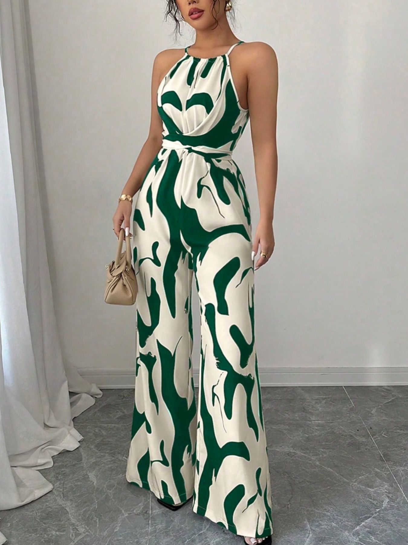 Abstract Print Sleeveless Wide Leg Jumpsuit - ꫀꪶꫀᧁꪖꪀᥴꫀ꠸ᠻꪗ~ 𝔈𝔪𝔟𝔯𝔞𝔠𝔢 𝔈𝔩𝔢𝔤𝔞𝔫𝔠𝔢