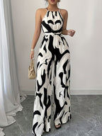 Abstract Print Sleeveless Wide Leg Jumpsuit - ꫀꪶꫀᧁꪖꪀᥴꫀ꠸ᠻꪗ~ 𝔈𝔪𝔟𝔯𝔞𝔠𝔢 𝔈𝔩𝔢𝔤𝔞𝔫𝔠𝔢