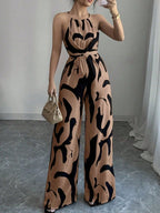 Abstract Print Sleeveless Wide Leg Jumpsuit - ꫀꪶꫀᧁꪖꪀᥴꫀ꠸ᠻꪗ~ 𝔈𝔪𝔟𝔯𝔞𝔠𝔢 𝔈𝔩𝔢𝔤𝔞𝔫𝔠𝔢
