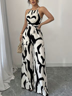 Abstract Print Sleeveless Wide Leg Jumpsuit - ꫀꪶꫀᧁꪖꪀᥴꫀ꠸ᠻꪗ~ 𝔈𝔪𝔟𝔯𝔞𝔠𝔢 𝔈𝔩𝔢𝔤𝔞𝔫𝔠𝔢