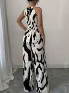 Abstract Print Sleeveless Wide Leg Jumpsuit - ꫀꪶꫀᧁꪖꪀᥴꫀ꠸ᠻꪗ~ 𝔈𝔪𝔟𝔯𝔞𝔠𝔢 𝔈𝔩𝔢𝔤𝔞𝔫𝔠𝔢