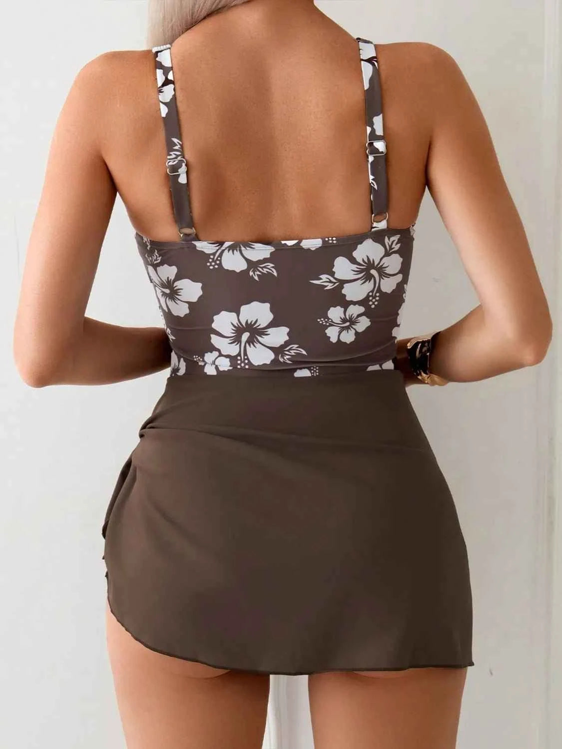 Printed Scoop Neck Wide : Strap One-Piece Swimwear