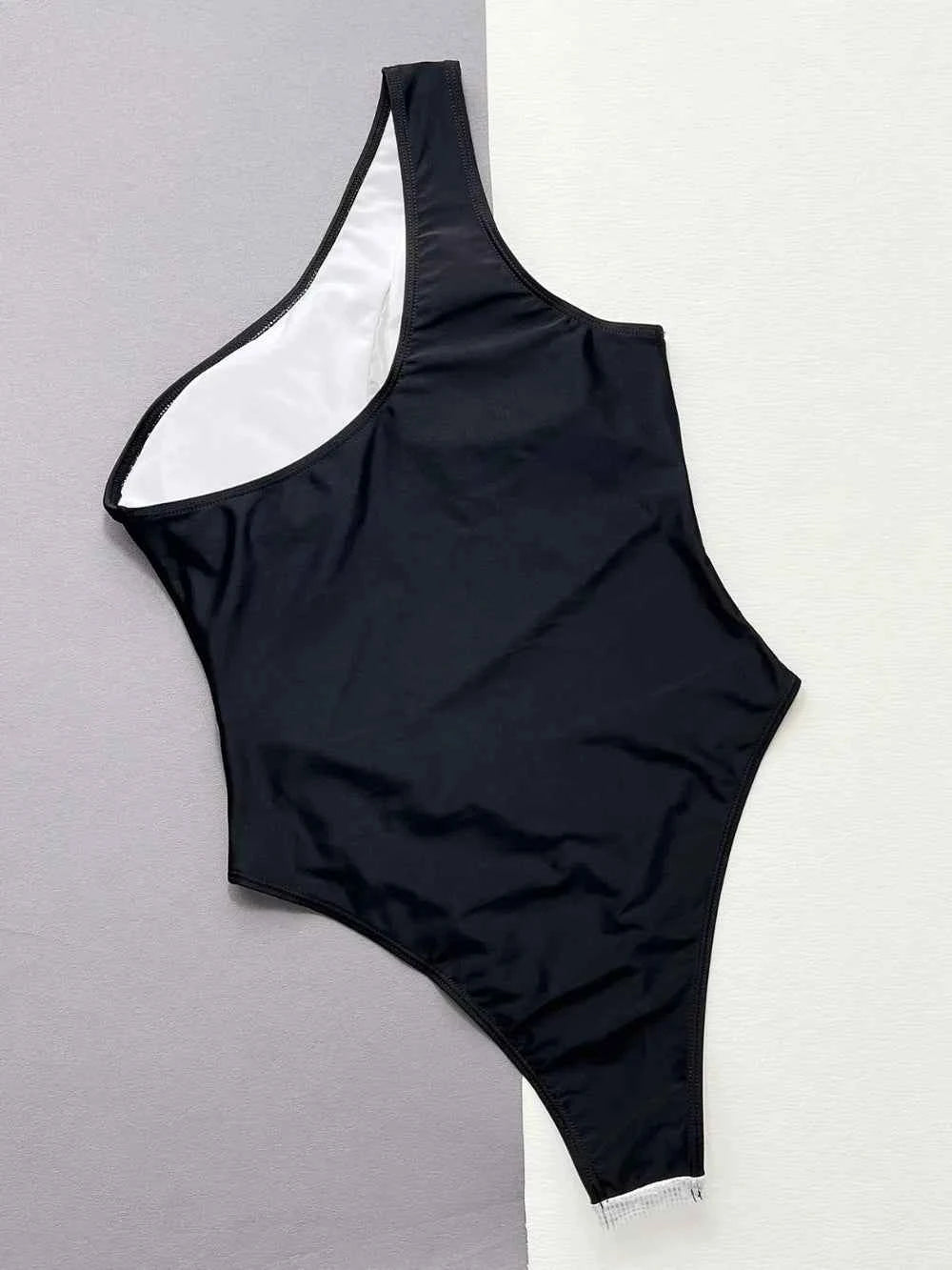 Contrast Panel : One-Piece Swimsuit