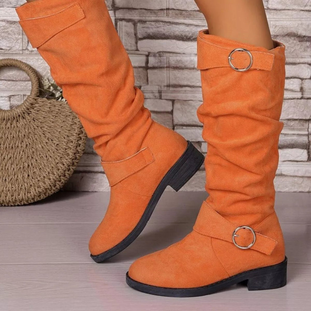 Block Heel Boots with Buckle Detail - ꫀꪶꫀᧁꪖꪀᥴꫀ꠸ᠻꪗ~ 𝔈𝔪𝔟𝔯𝔞𝔠𝔢 𝔈𝔩𝔢𝔤𝔞𝔫𝔠𝔢