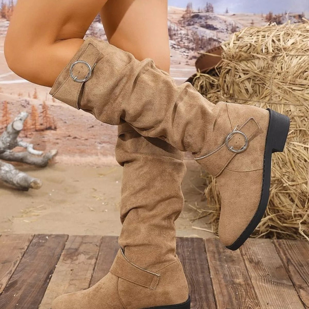 Block Heel Boots with Buckle Detail - ꫀꪶꫀᧁꪖꪀᥴꫀ꠸ᠻꪗ~ 𝔈𝔪𝔟𝔯𝔞𝔠𝔢 𝔈𝔩𝔢𝔤𝔞𝔫𝔠𝔢
