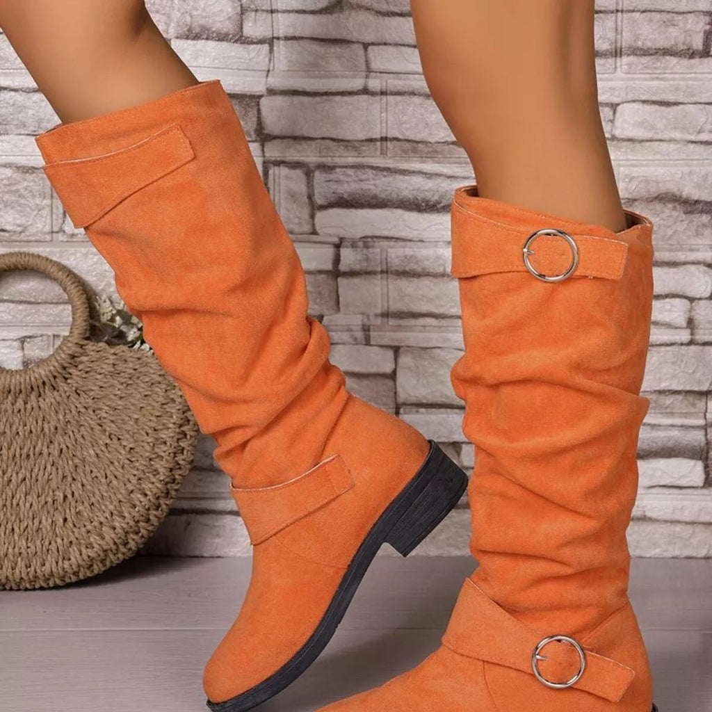Block Heel Boots with Buckle Detail - ꫀꪶꫀᧁꪖꪀᥴꫀ꠸ᠻꪗ~ 𝔈𝔪𝔟𝔯𝔞𝔠𝔢 𝔈𝔩𝔢𝔤𝔞𝔫𝔠𝔢