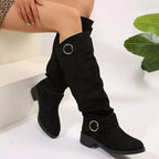 Block Heel Boots with Buckle Detail - ꫀꪶꫀᧁꪖꪀᥴꫀ꠸ᠻꪗ~ 𝔈𝔪𝔟𝔯𝔞𝔠𝔢 𝔈𝔩𝔢𝔤𝔞𝔫𝔠𝔢